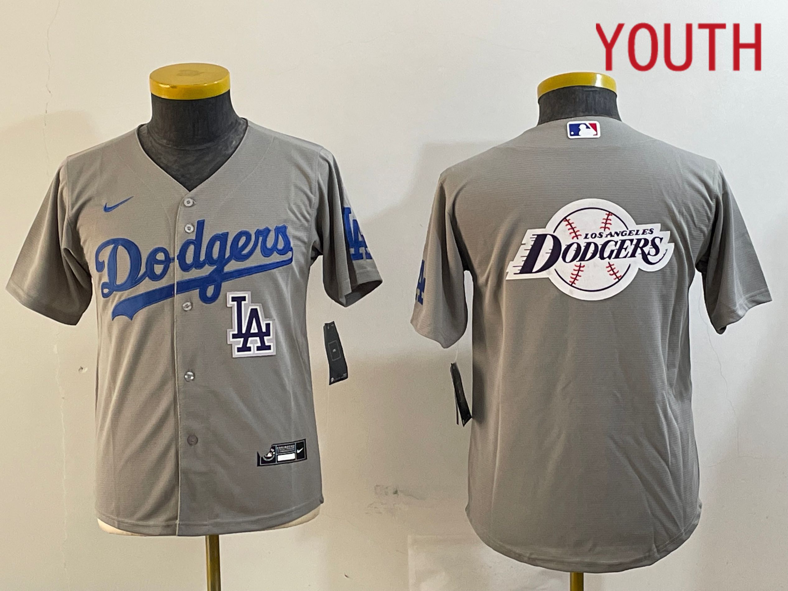 Youth Los Angeles Dodgers Blank Grey Game 2024 Nike MLB Jersey style 12169->youth mlb jersey->Youth Jersey